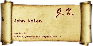 Jahn Kelen névjegykártya